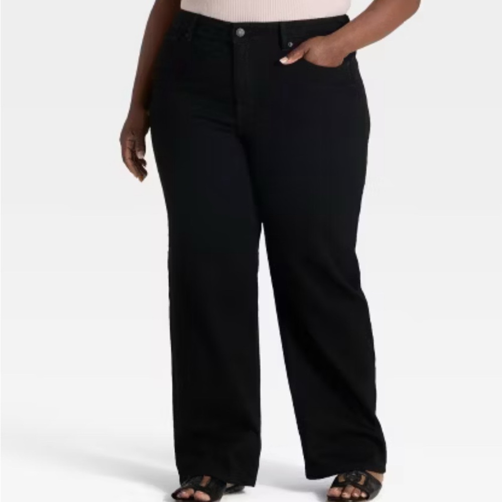 Ava & Viv Black Straight Leg Pants